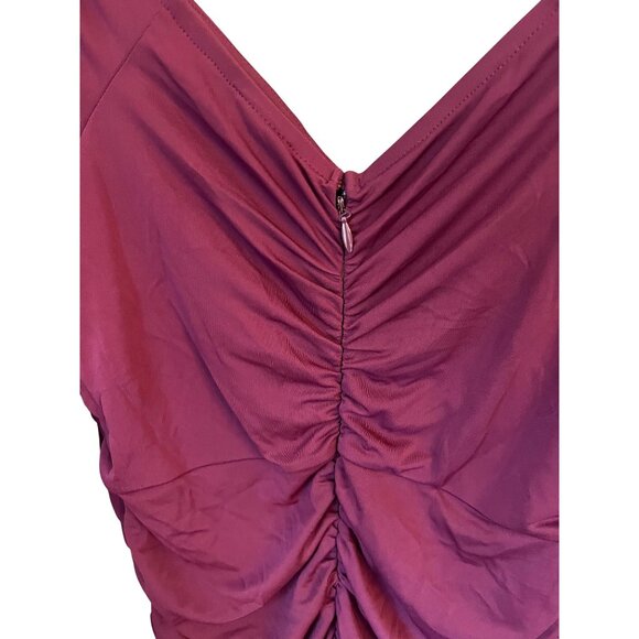 Torrid Cranberry Jersey Gown Ruched Off Shoulder Maxi Dress Plus Size 3 Evening - Picture 11 of 14